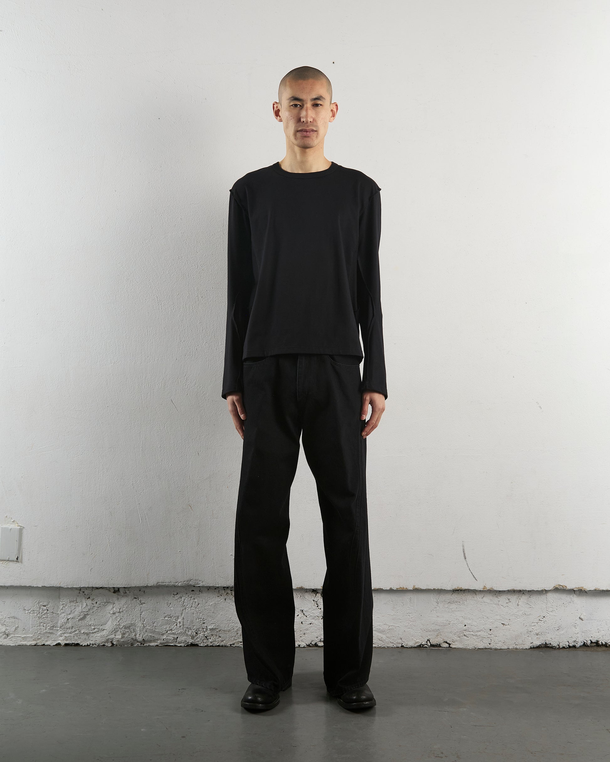 3D TWISTED WIDE LEG JEANS