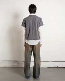 3D TWISTED WIDE LEG JEANS