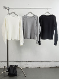 WAFFLE THERMAL LONG SLEEVE T‑SHIRT