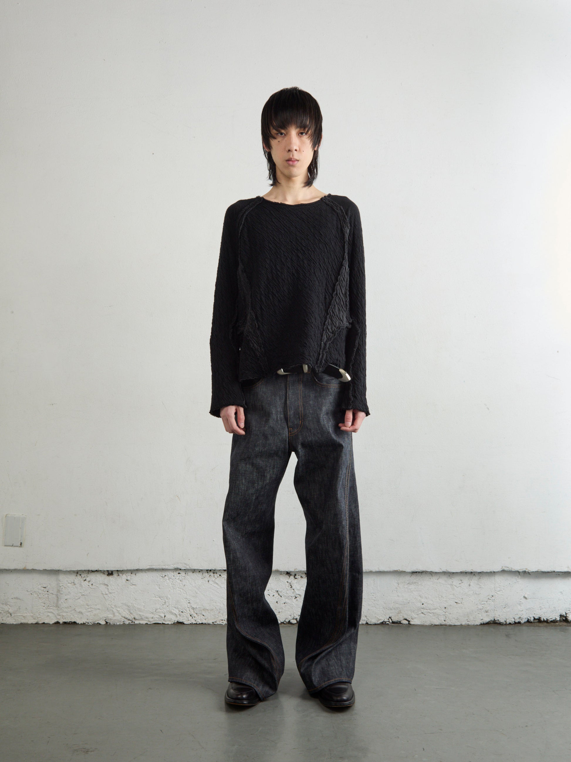 3D TWISTED WIDE LEG JEANS