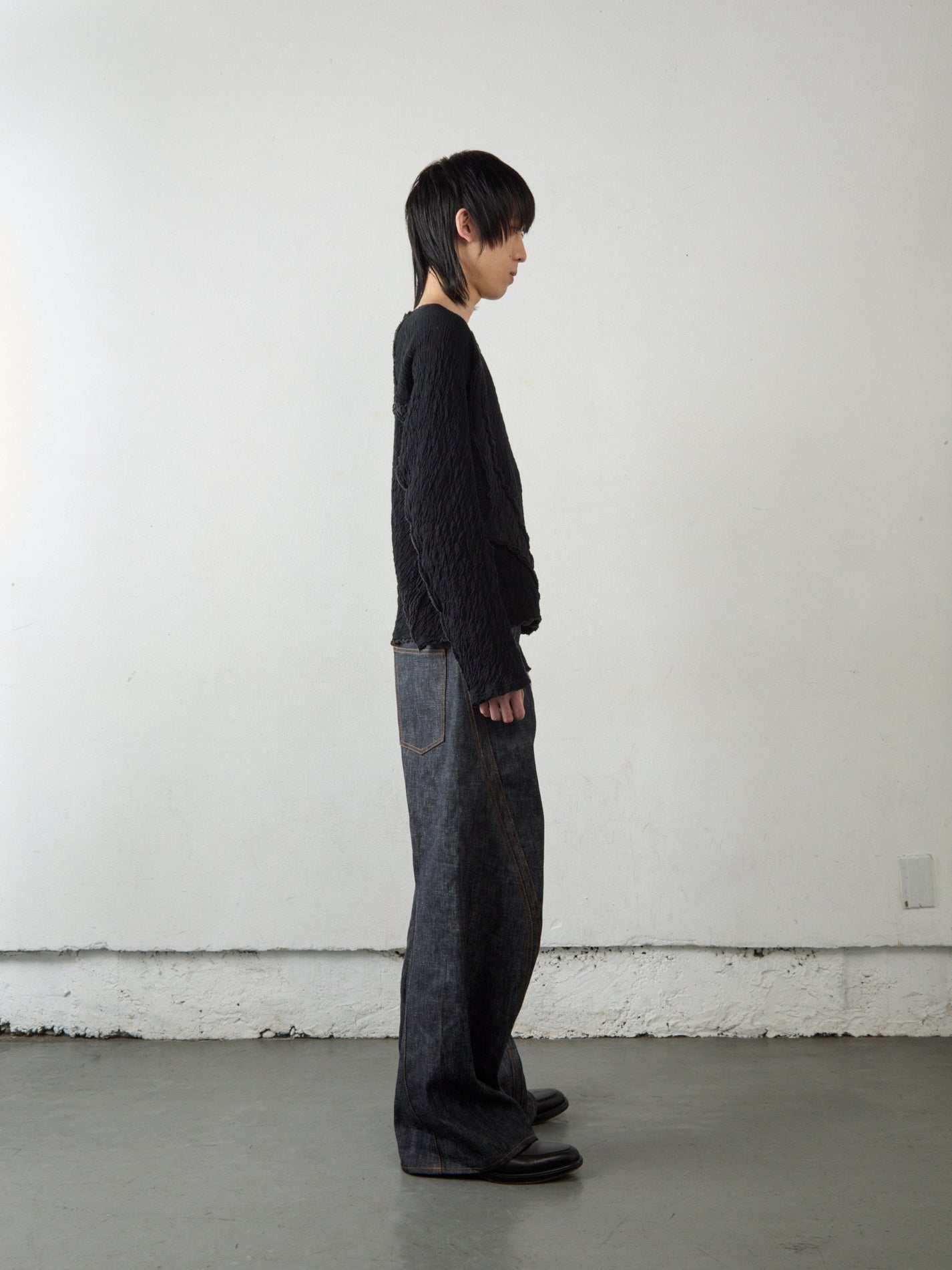 3D TWISTED WIDE LEG JEANS