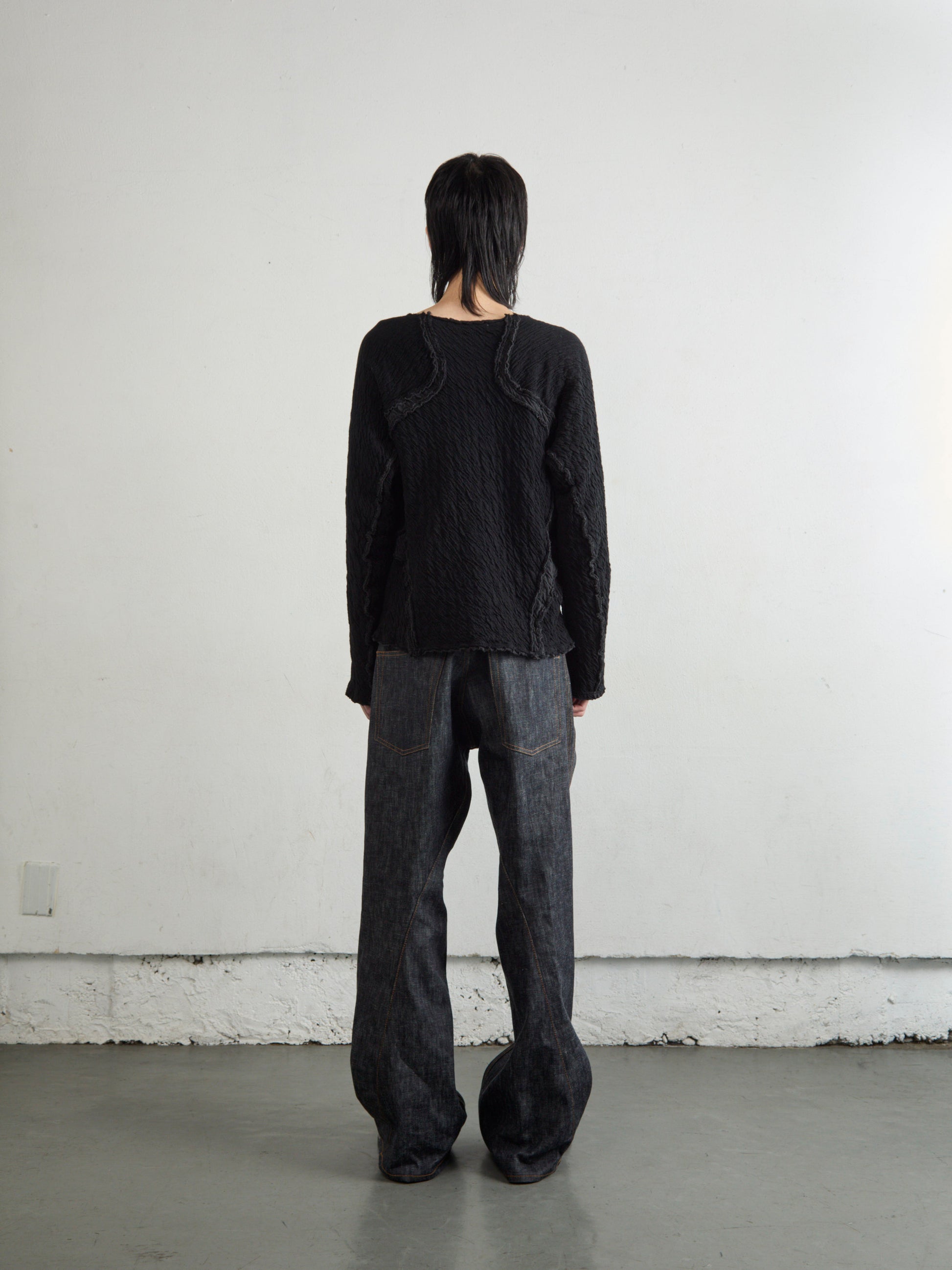 3D TWISTED WIDE LEG JEANS