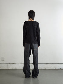 3D TWISTED WIDE LEG JEANS