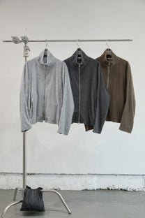 VELOUR ZIP UP TRACK TOP