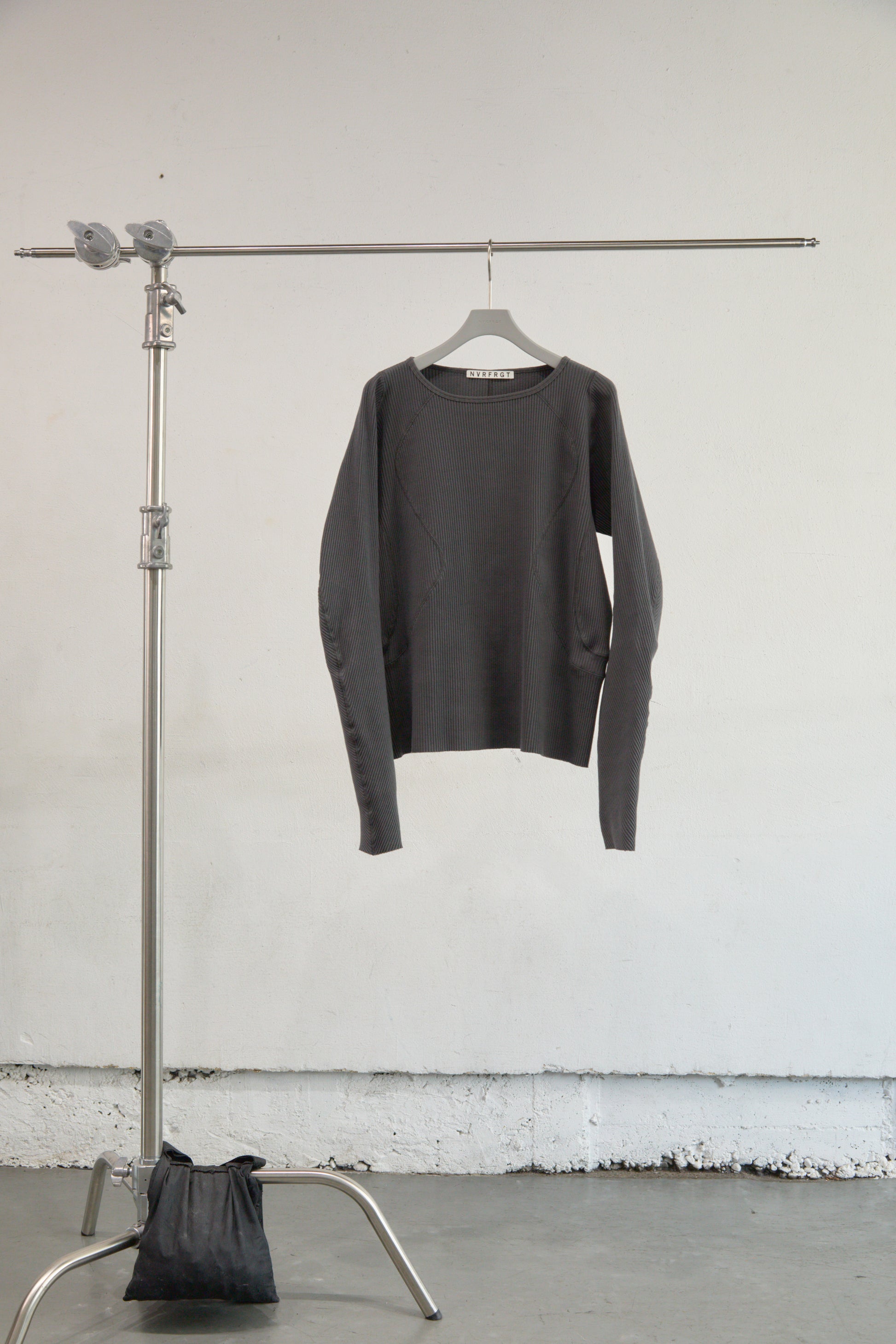 PANELLED RIBBED LONG SLEEVE T-SHIRT