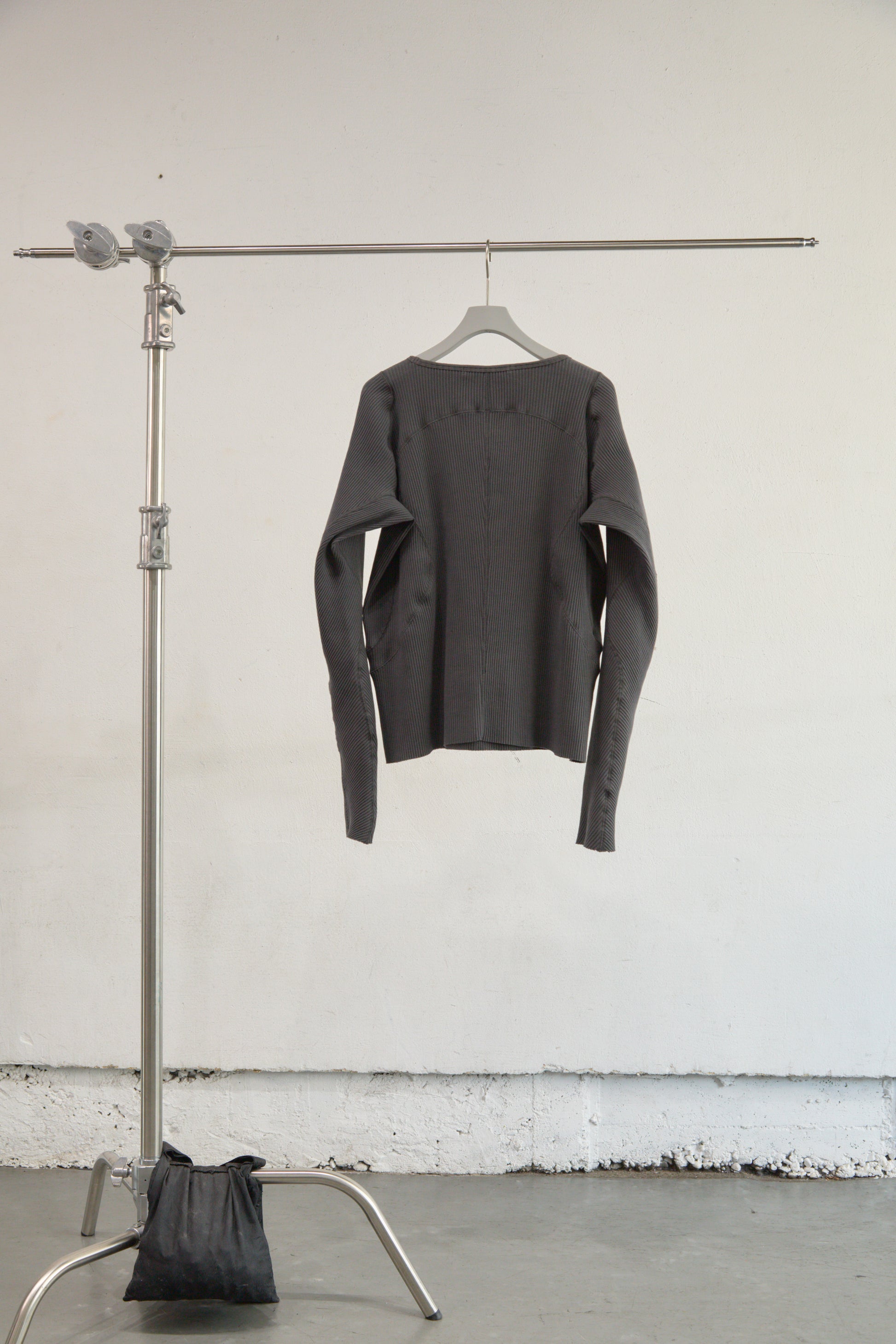 PANELLED RIBBED LONG SLEEVE T-SHIRT