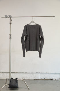 PANELLED RIBBED LONG SLEEVE T-SHIRT