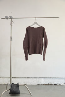 PANELLED RIBBED LONG SLEEVE T-SHIRT