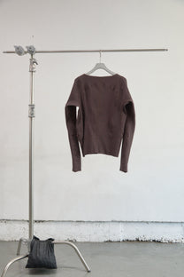 PANELLED RIBBED LONG SLEEVE T-SHIRT