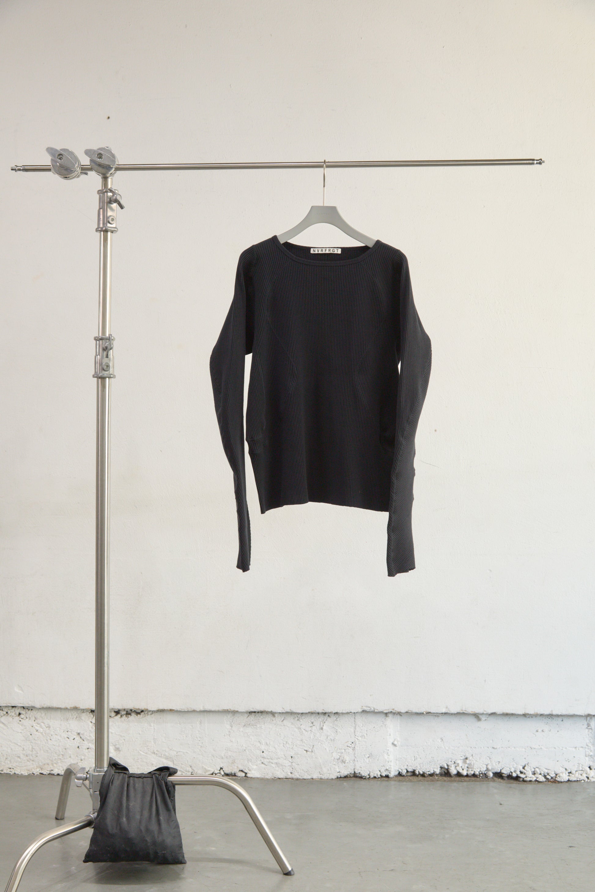 PANELLED RIBBED LONG SLEEVE T-SHIRT