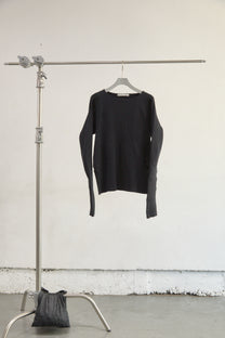 PANELLED RIBBED LONG SLEEVE T-SHIRT