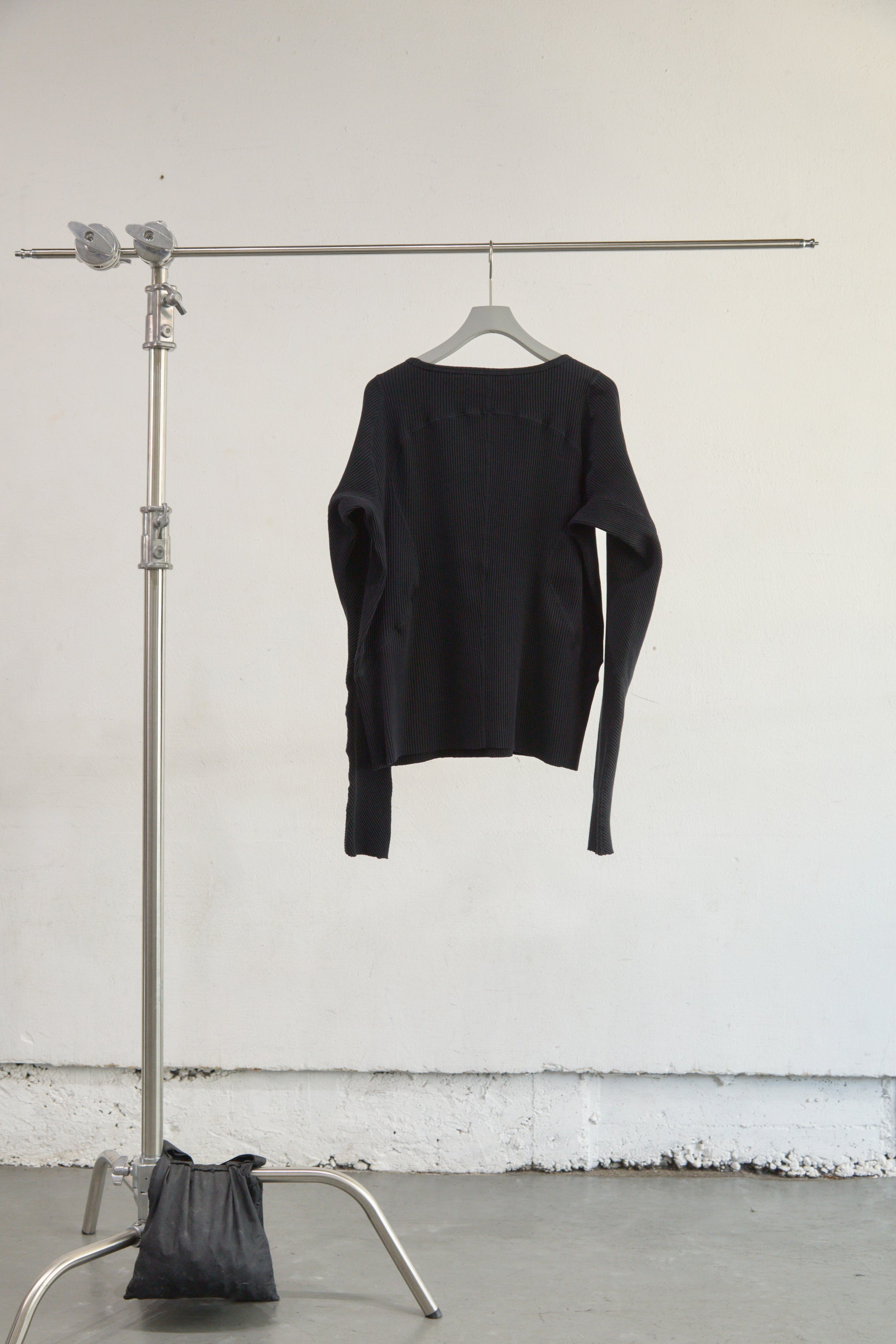 PANELLED RIBBED LONG SLEEVE T-SHIRT