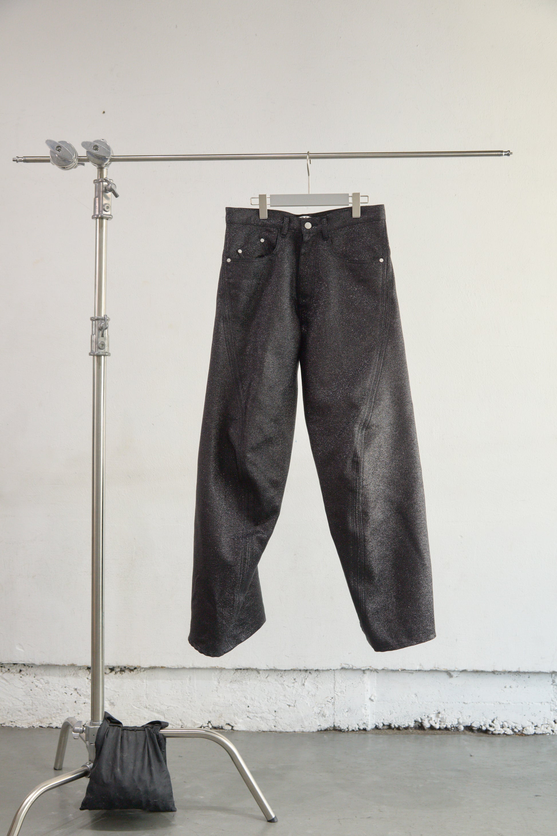 GLITTER TWILL 3D TWISTED WIDE LEG 5P PANTS