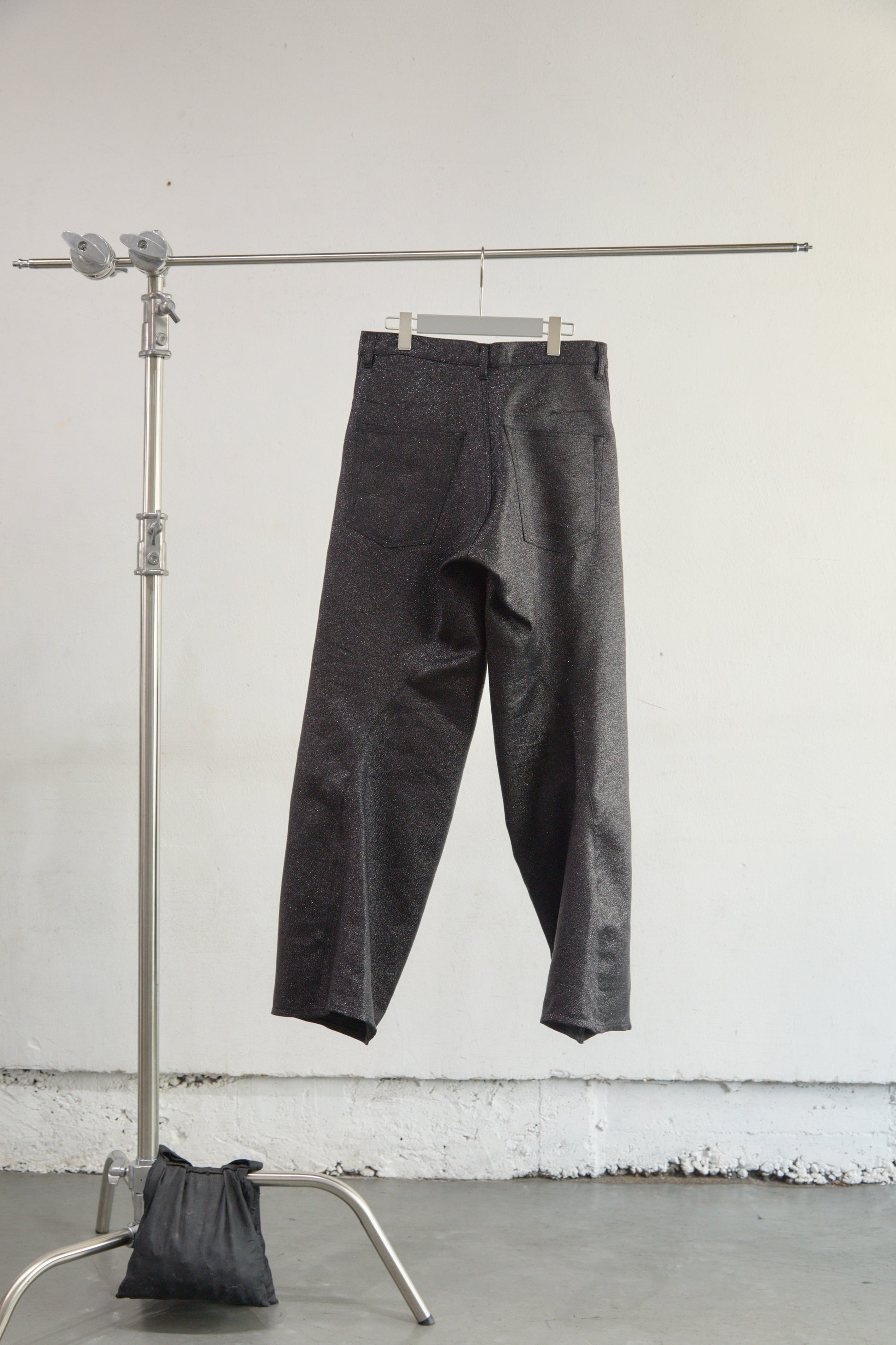 GLITTER TWILL 3D TWISTED WIDE LEG 5P PANTS