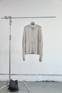 SEMI SHEER DRIVERS ZIP UP SWEATER