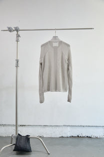 SEMI SHEER DRIVERS ZIP UP SWEATER