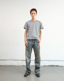 PANELLED V-NECK HALF SLEEVE T-SHIRT