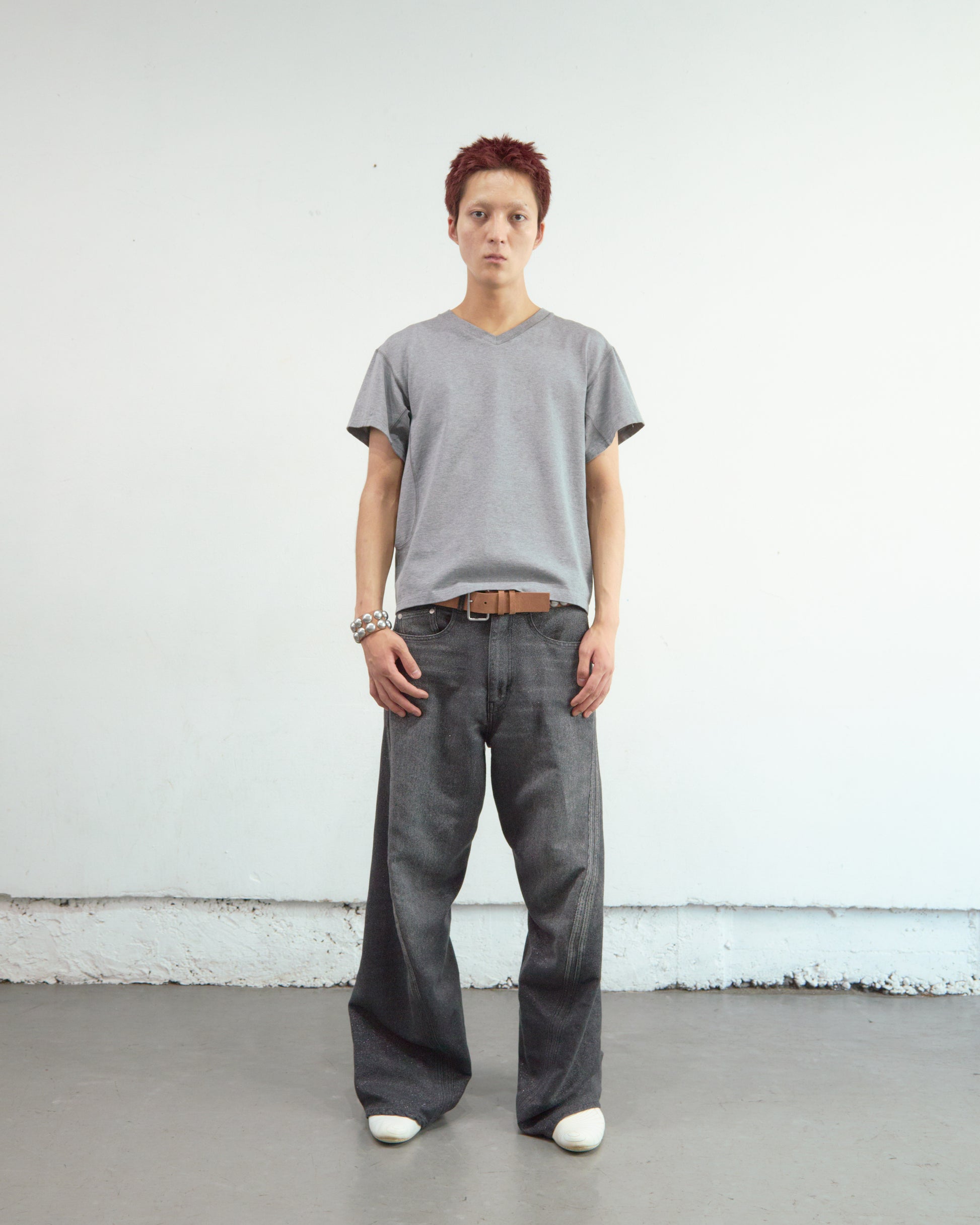 GLITTER TWILL 3D TWISTED WIDE LEG 5P PANTS