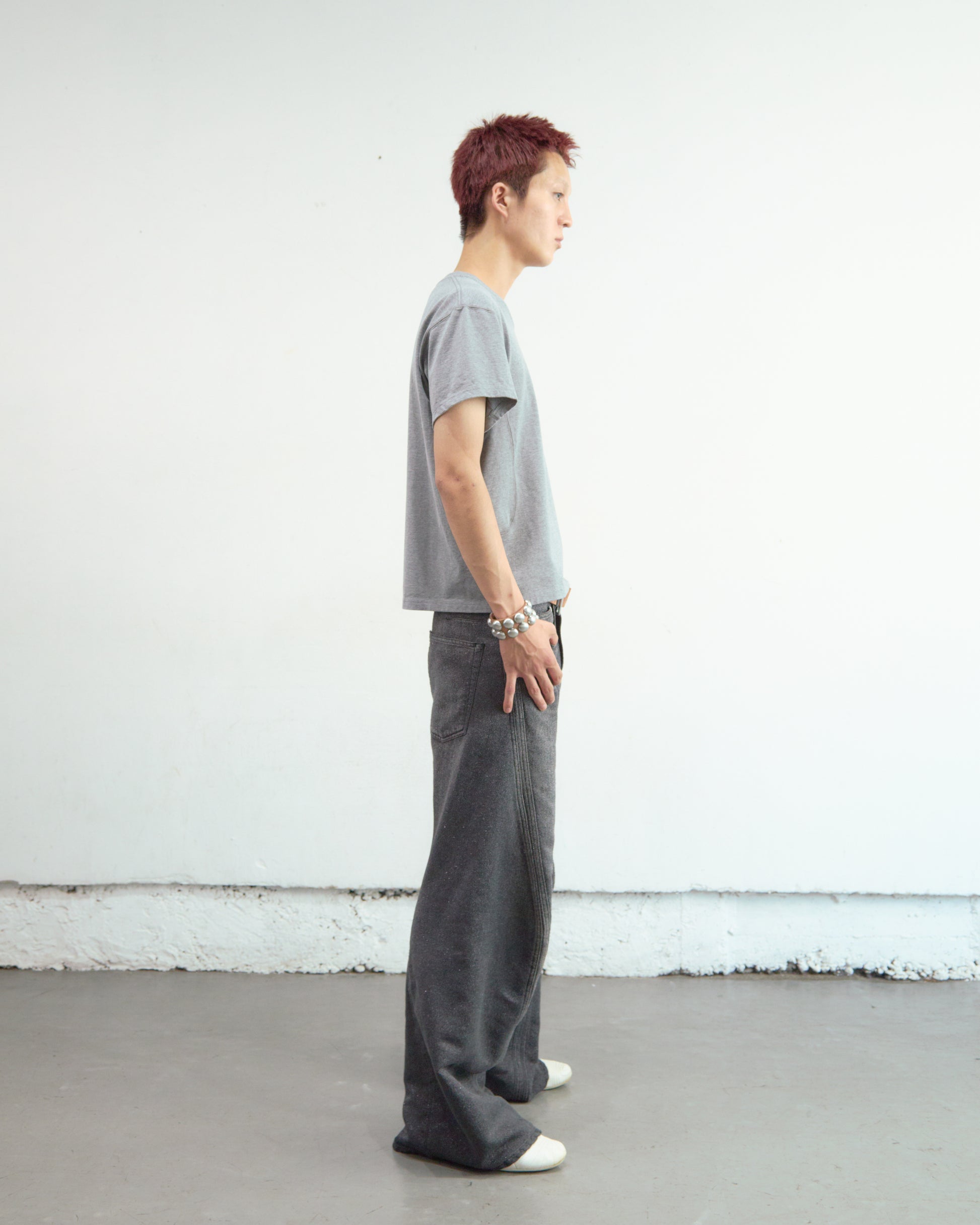 GLITTER TWILL 3D TWISTED WIDE LEG 5P PANTS