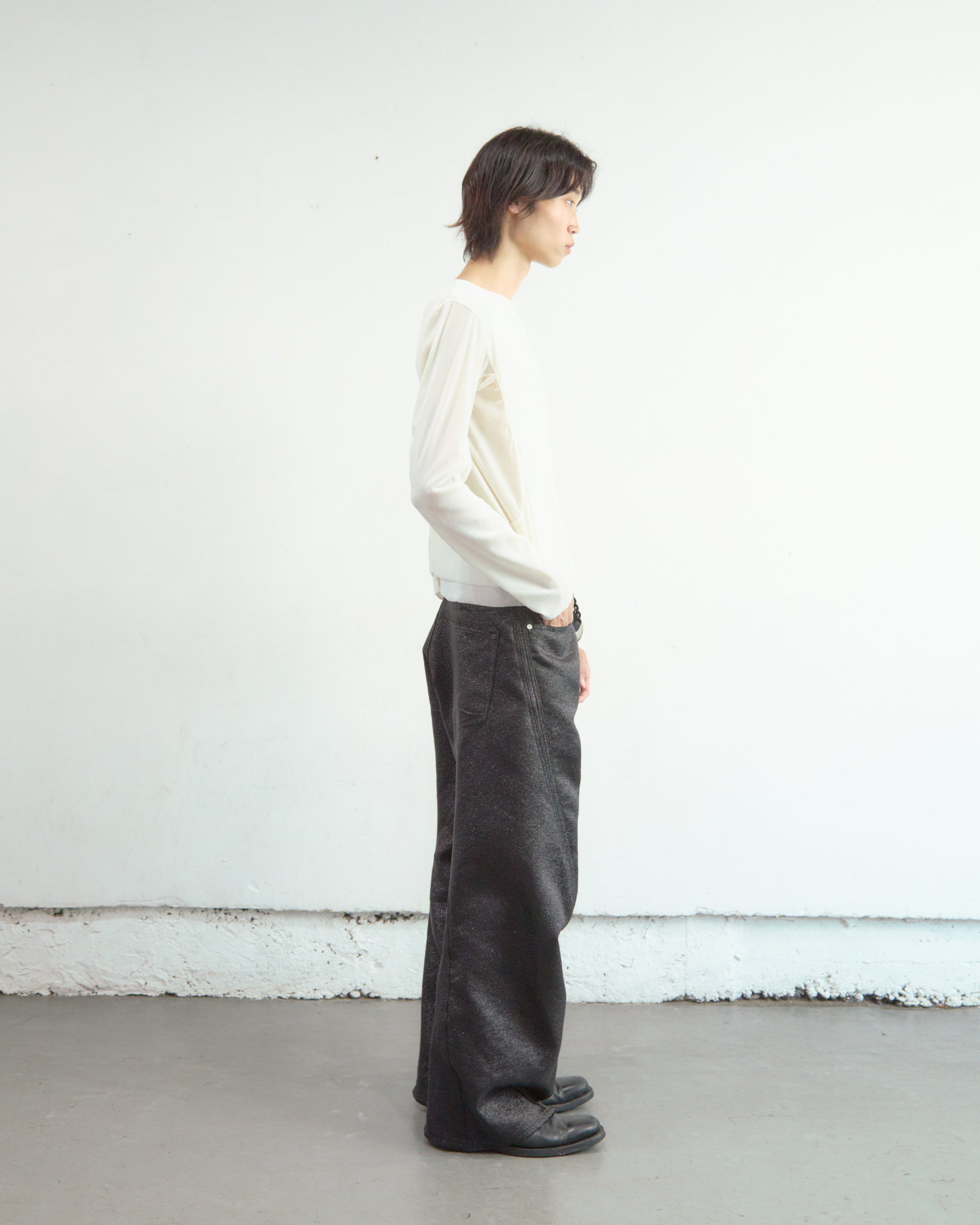GLITTER TWILL 3D TWISTED WIDE LEG 5P PANTS