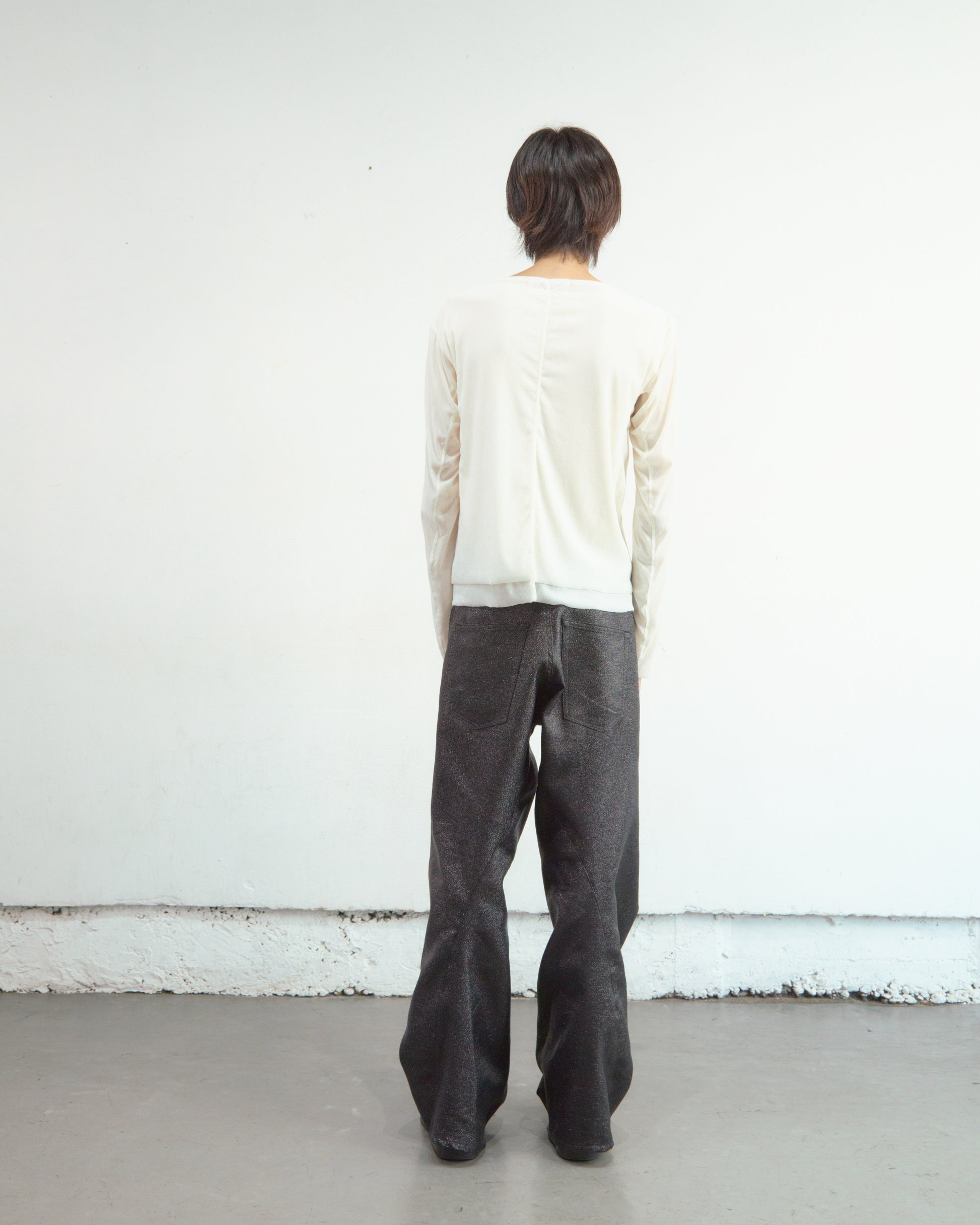 GLITTER TWILL 3D TWISTED WIDE LEG 5P PANTS