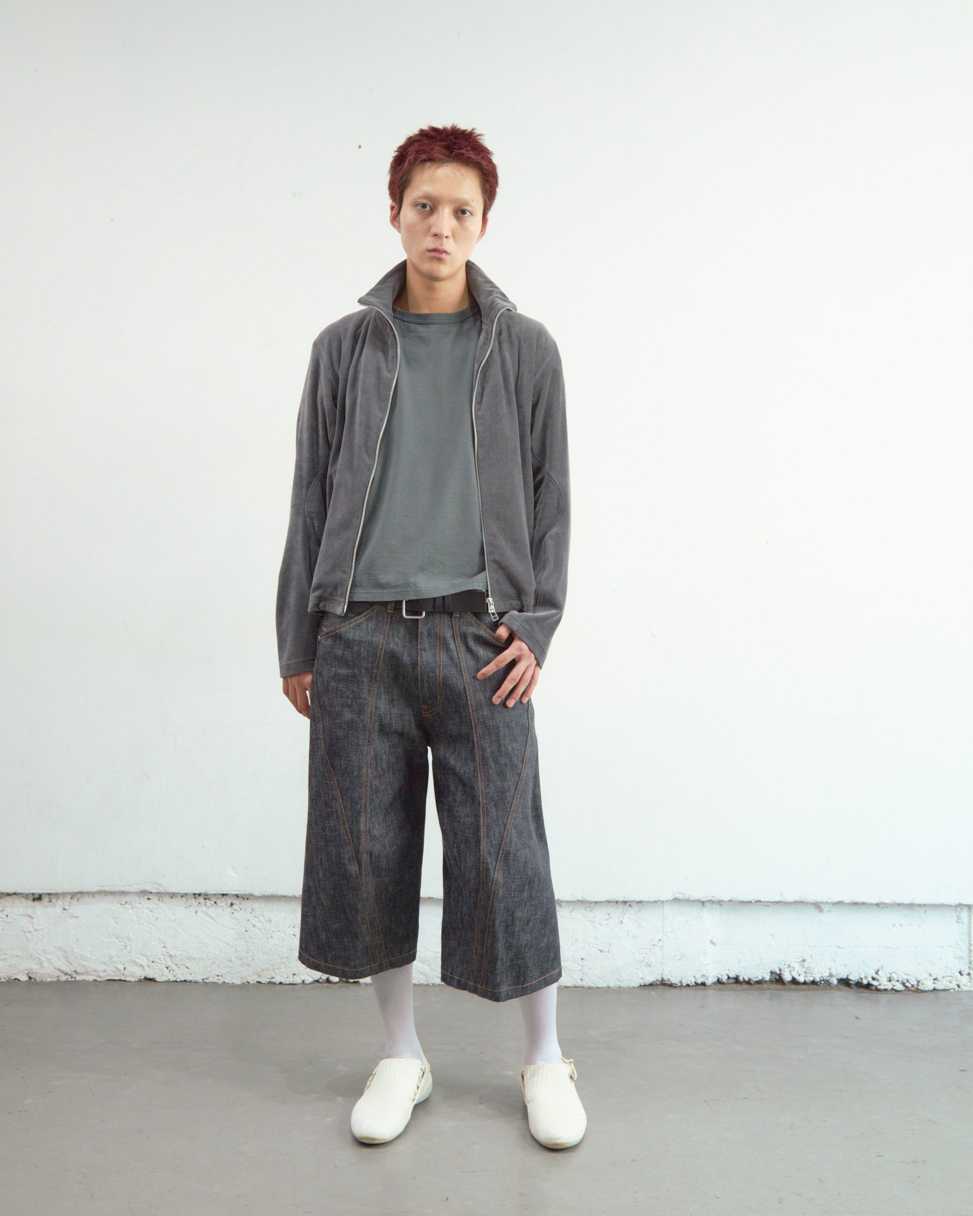 VELOUR ZIP UP TRACK TOP