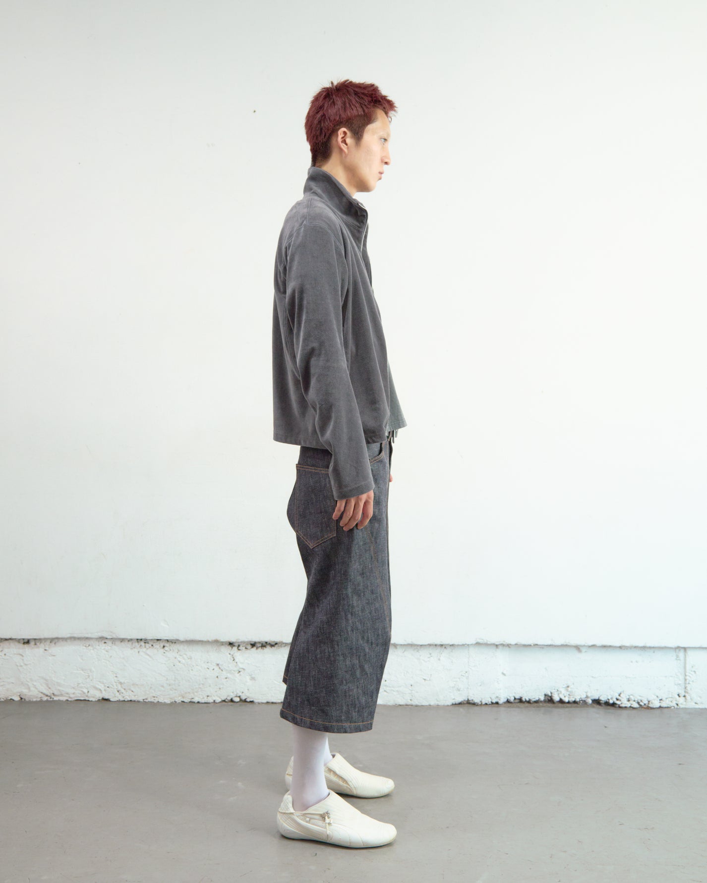 VELOUR ZIP UP TRACK TOP