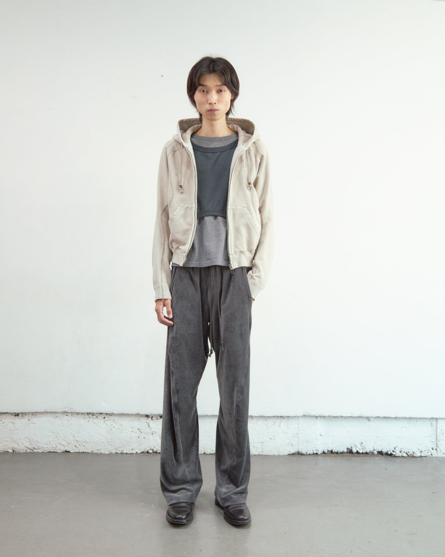 PANELED ZIP UP HOODIE