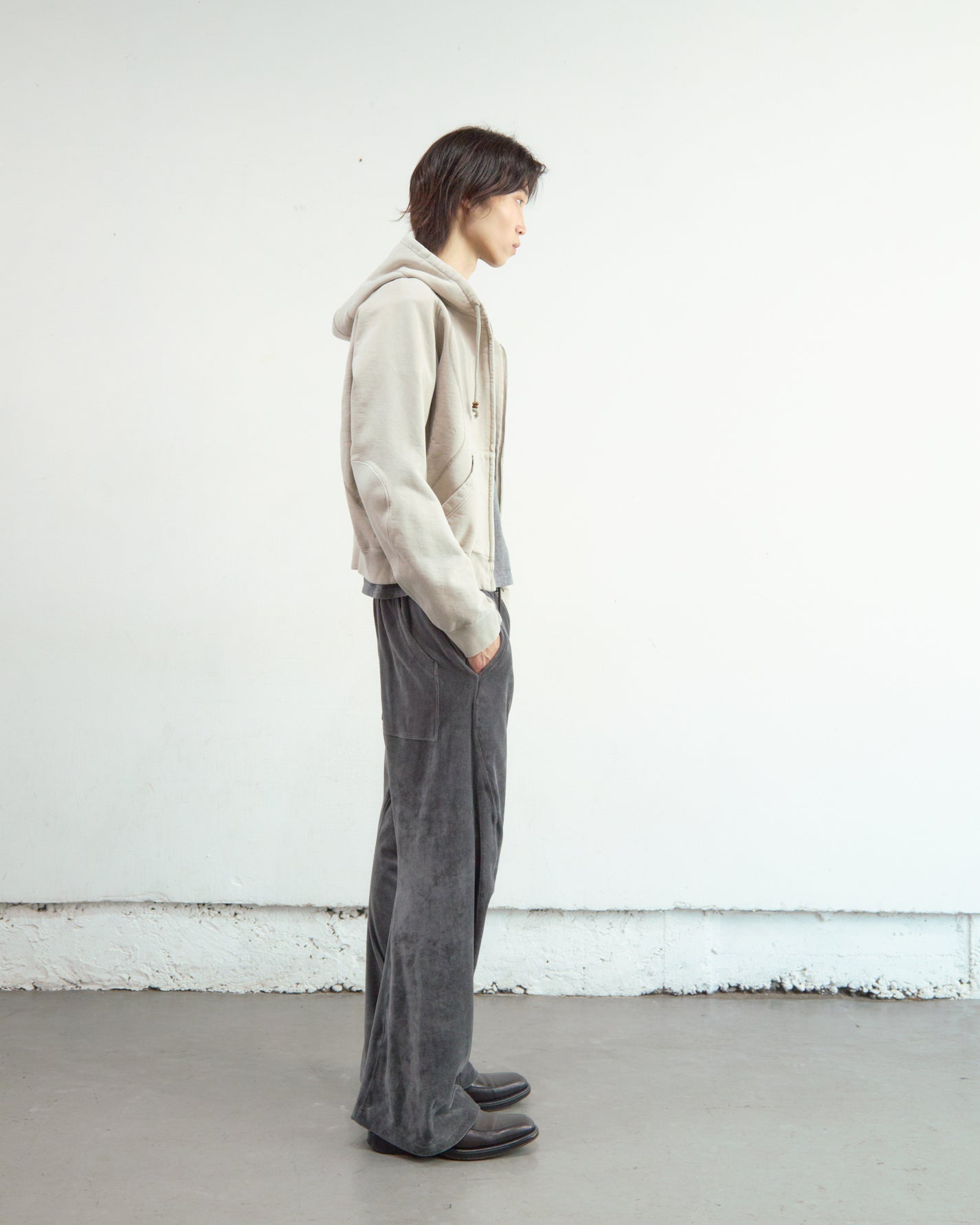 PANELED ZIP UP HOODIE