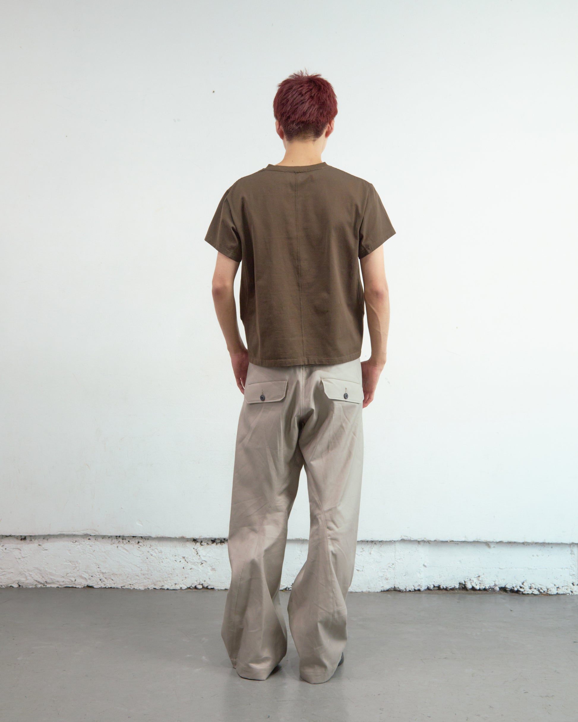 PANELLED V-NECK HALF SLEEVE T-SHIRT