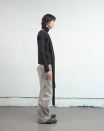 PANELLED RIBBED LONG SLEEVE T-SHIRT