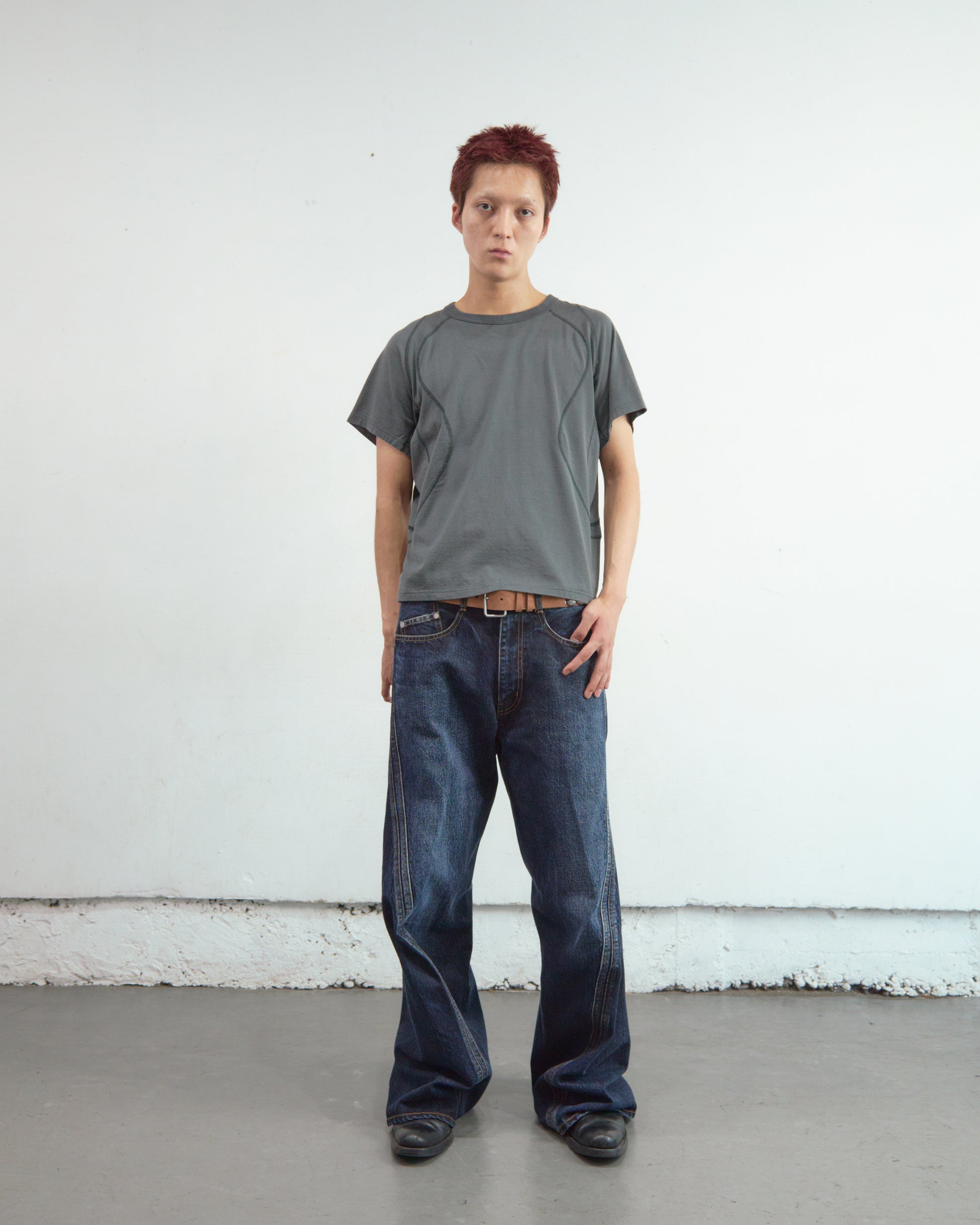 3D TWISTED WIDE LEG JEANS
