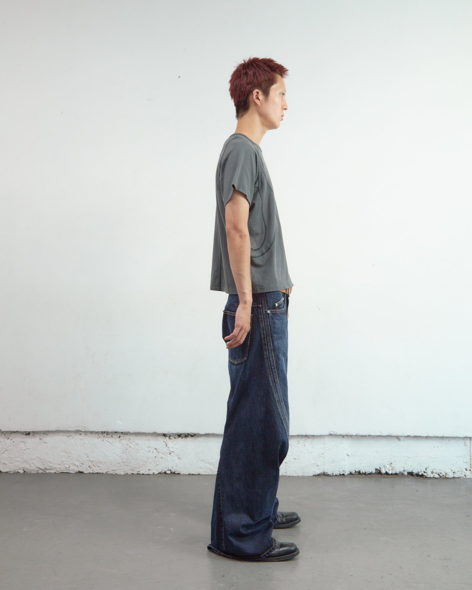 3D TWISTED WIDE LEG JEANS