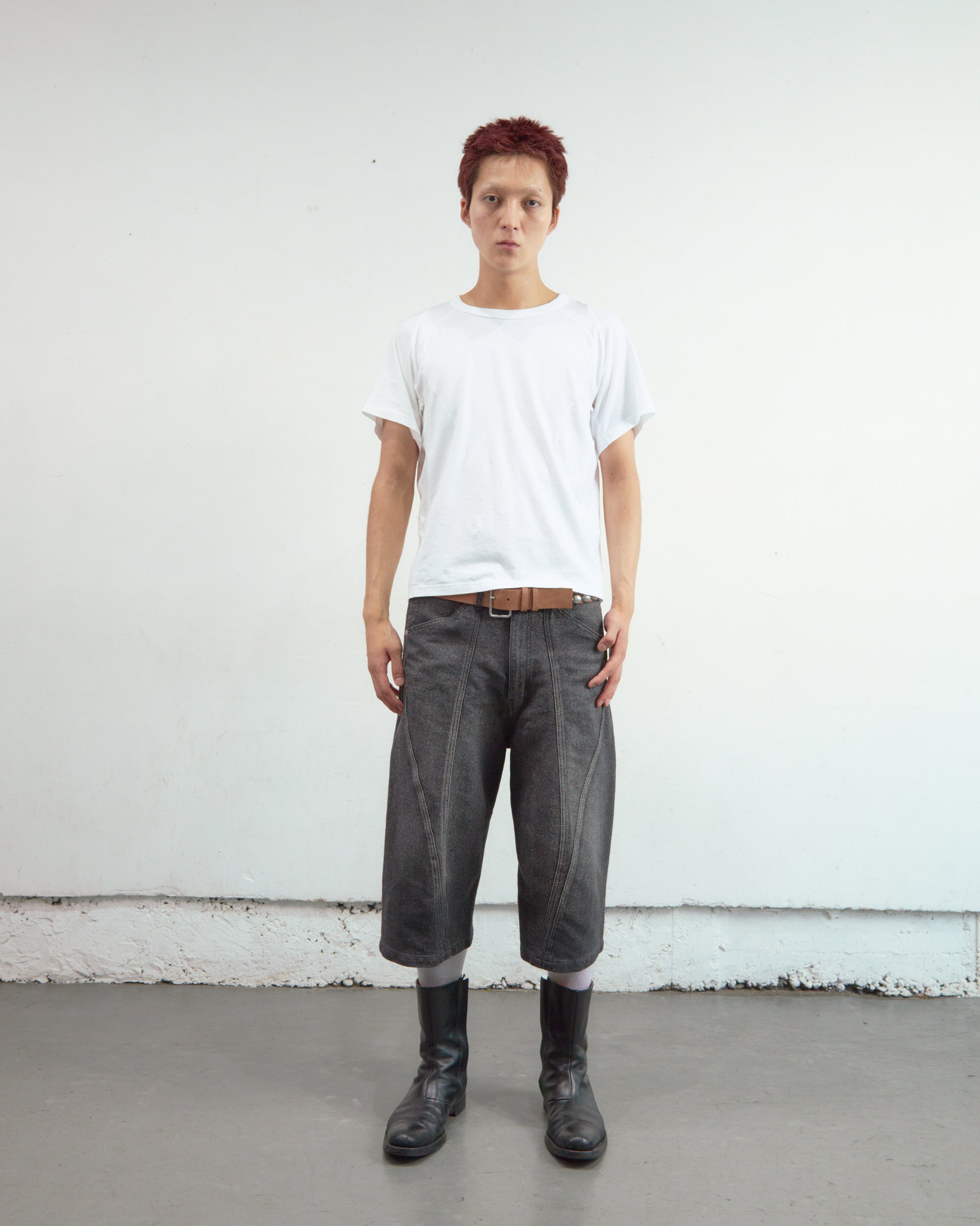 GLITTER TWILL 3D TWISTED JORTS