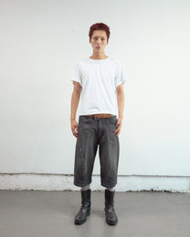GLITTER TWILL 3D TWISTED JORTS