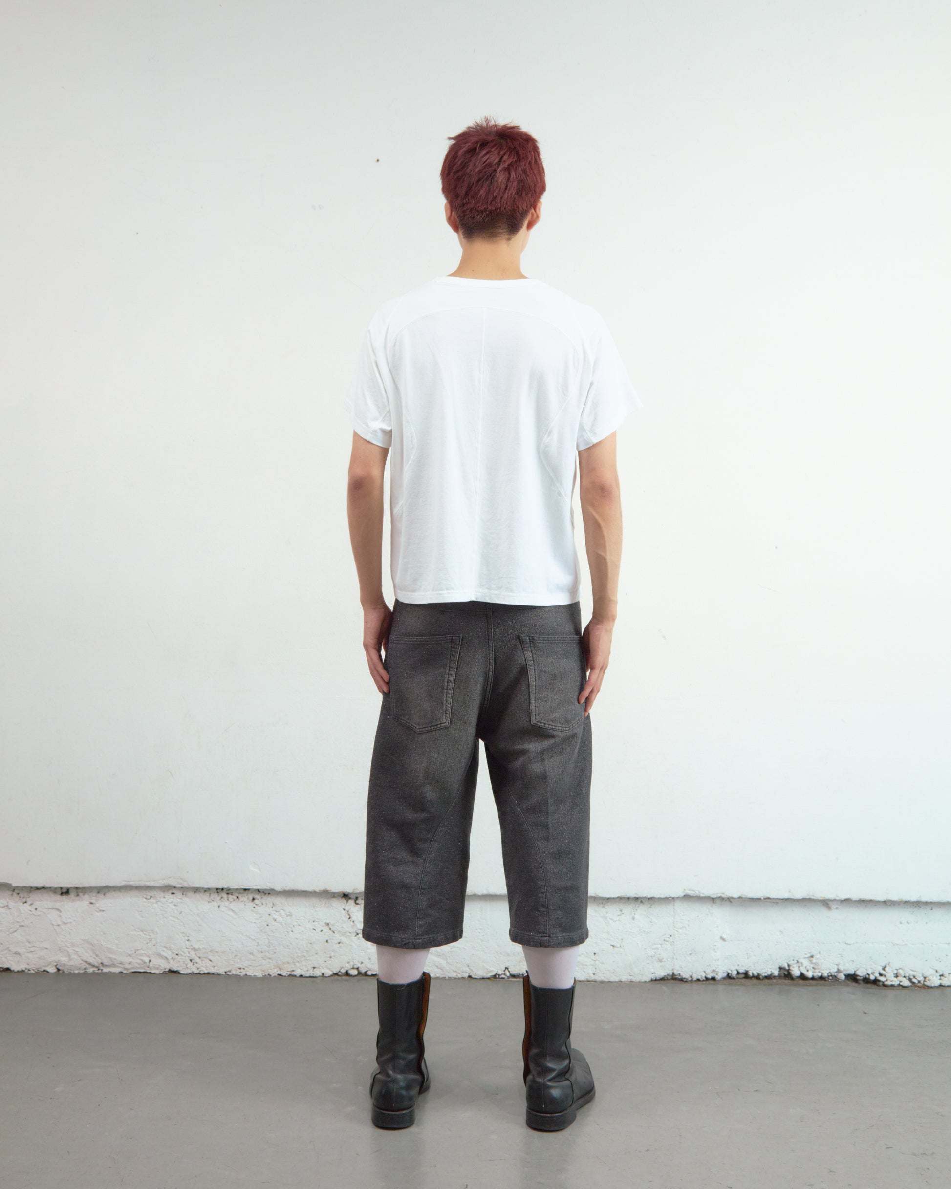 GLITTER TWILL 3D TWISTED JORTS
