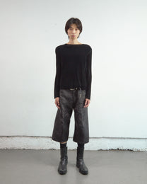GLITTER TWILL 3D TWISTED JORTS