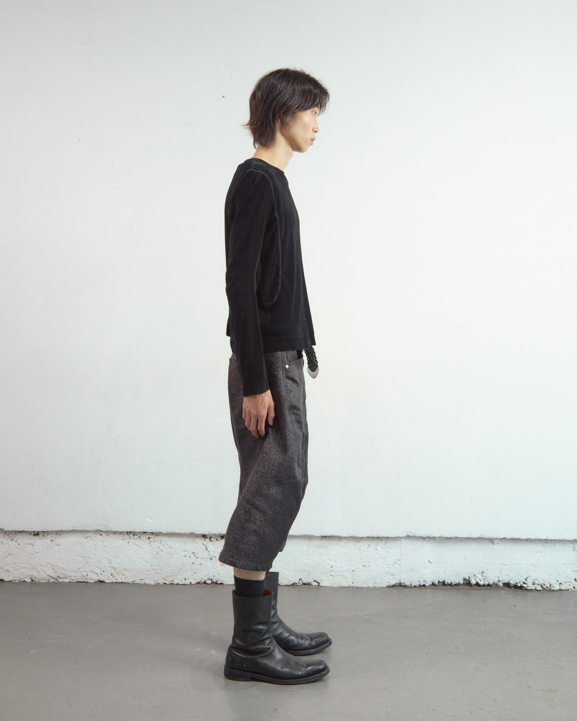 GLITTER TWILL 3D TWISTED JORTS