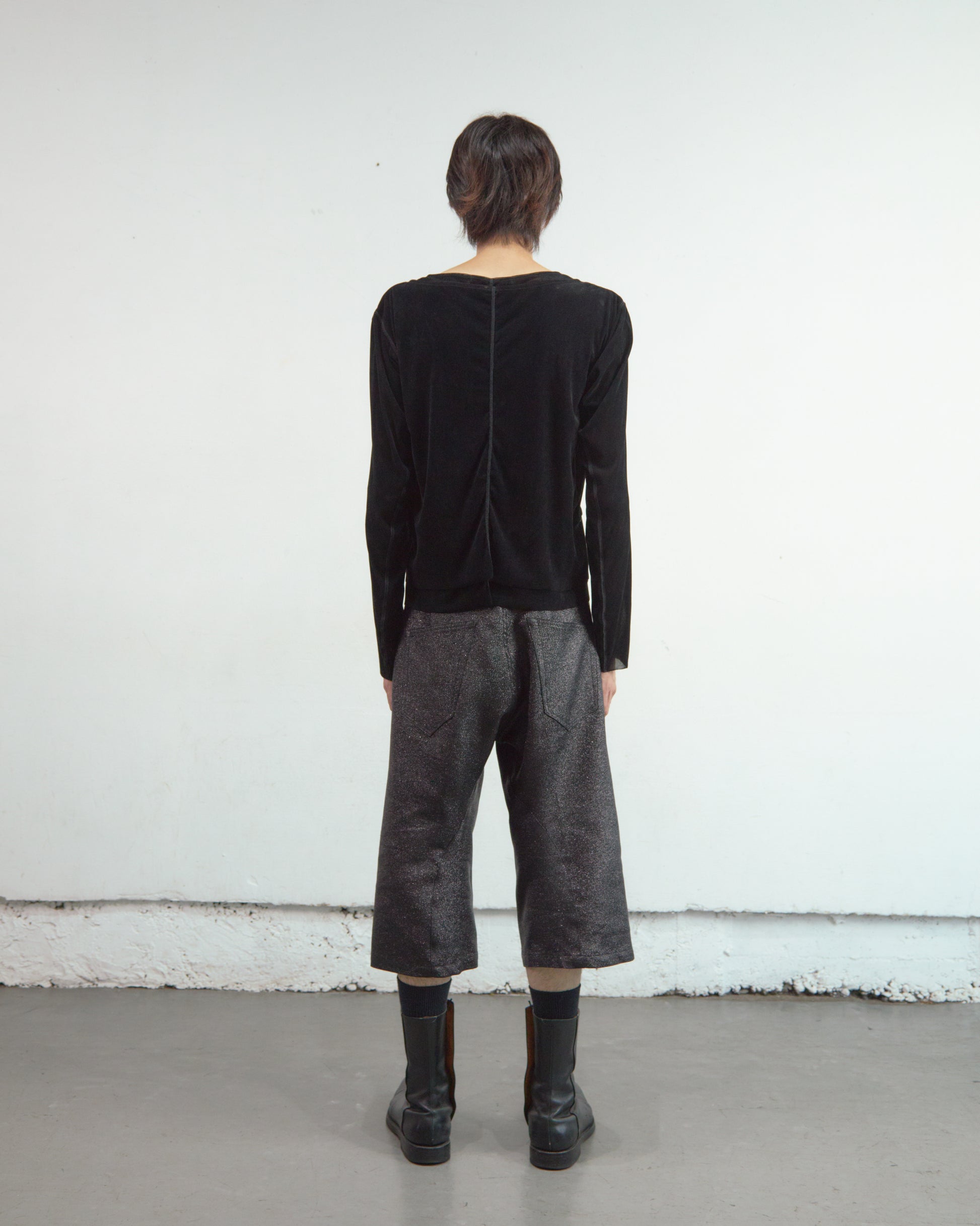 GLITTER TWILL 3D TWISTED JORTS