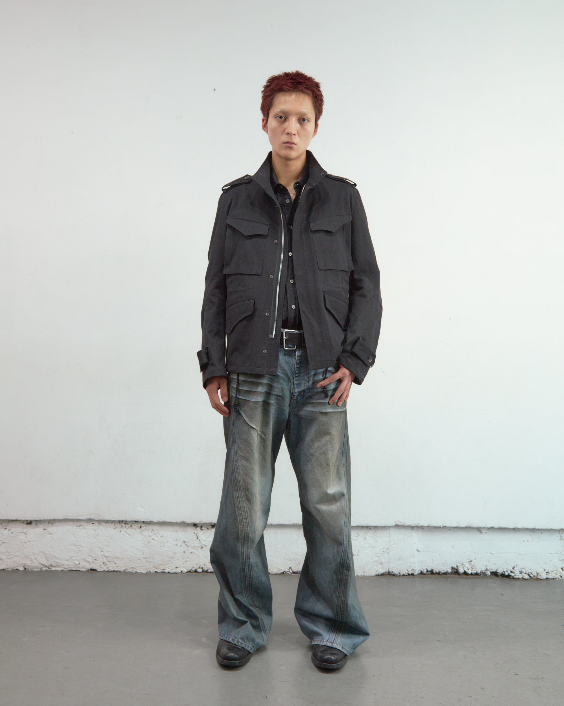 3D TWISTED WIDE LEG JEANS