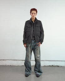 3D TWISTED WIDE LEG JEANS