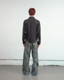 3D TWISTED WIDE LEG JEANS