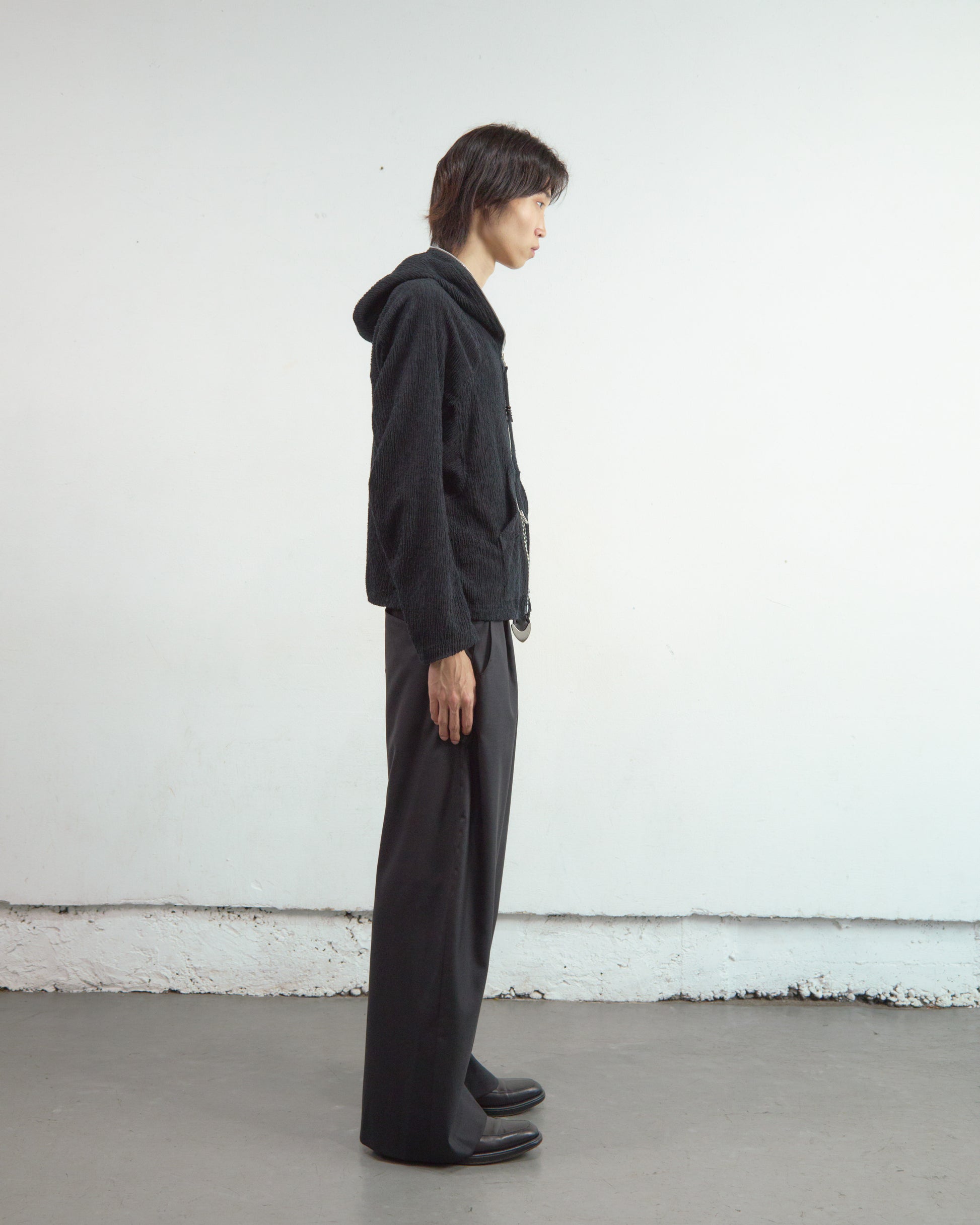 SEMI SHEER FULL ZIP UP HOODIE