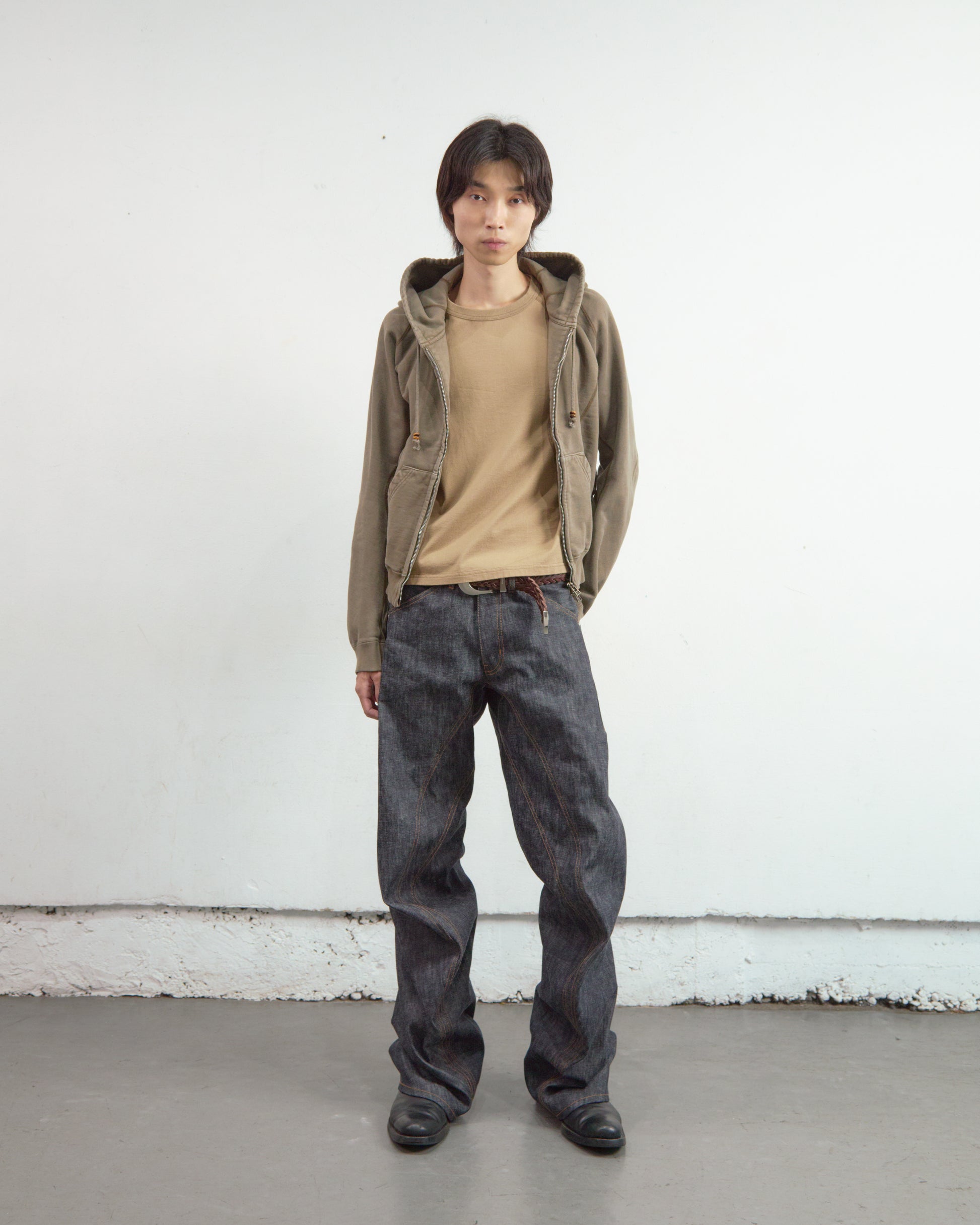 PANELED ZIP UP HOODIE