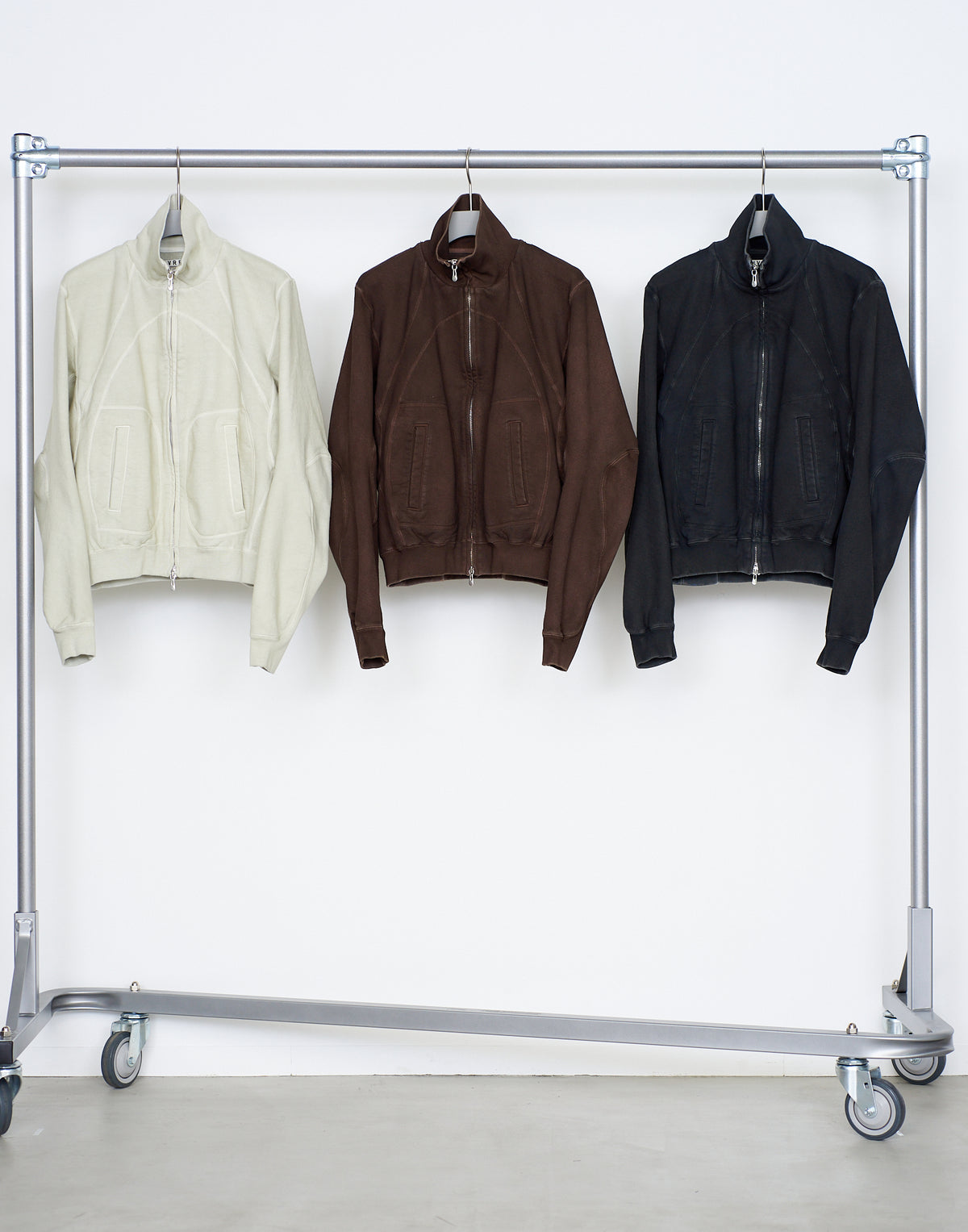 PANELED ZIP UP SWEAT SHIRT