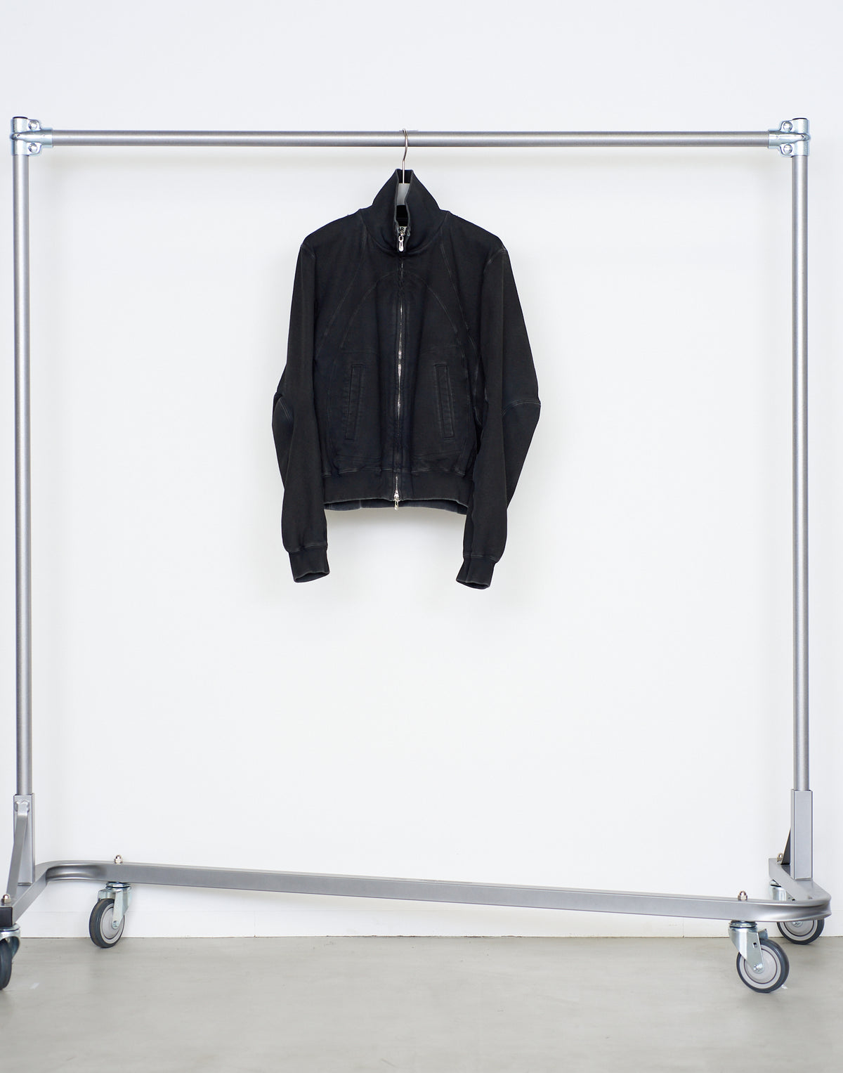 PANELED ZIP UP SWEAT SHIRT