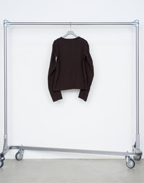 PANELED LONG SLEEVE V-NECK T-SHIRT