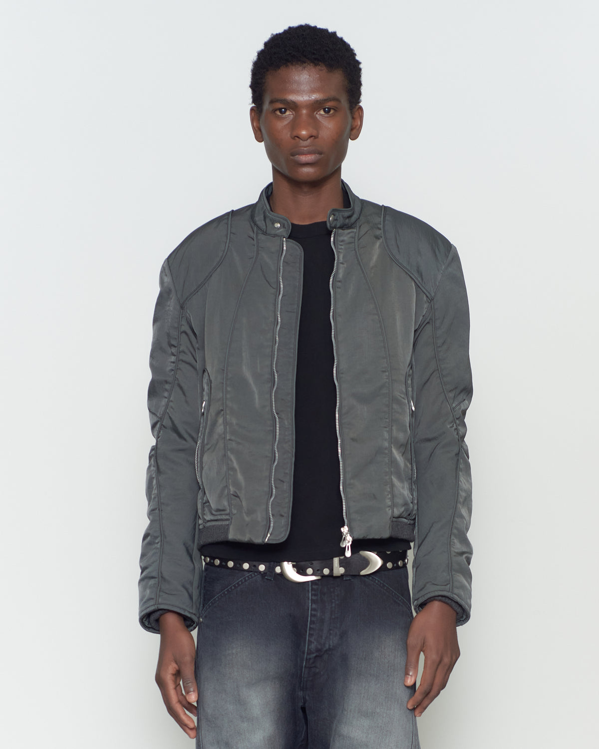 PANELLED PADDED MOTO JACKET