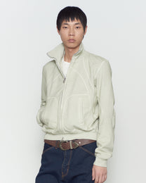 PANELED ZIP UP SWEAT SHIRT