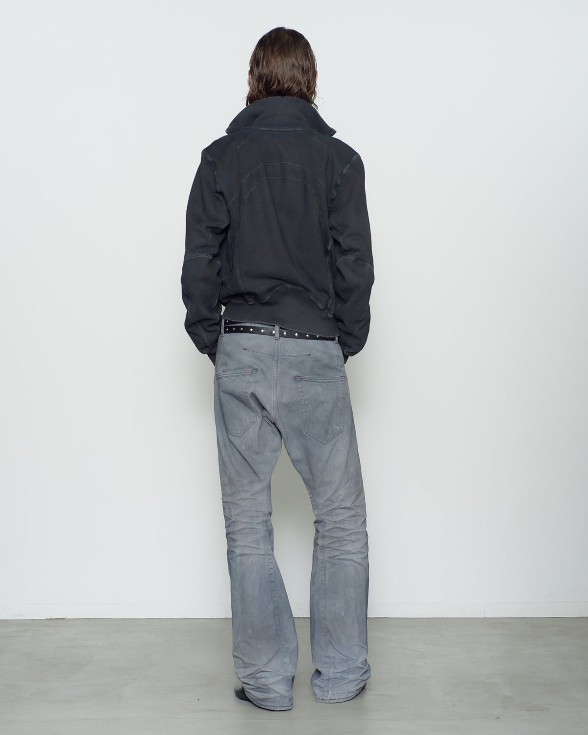 PANELED ZIP UP SWEAT SHIRT
